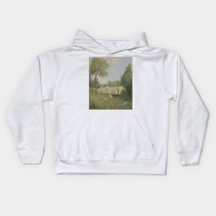 The Fishing Party by Julian Alden Weir Kids Hoodie